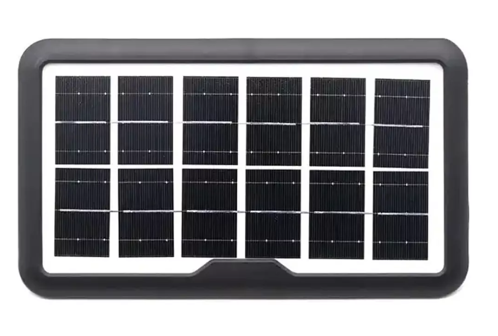 Kit Lampara Panel Solar Linterna + 3 Bombillas Usb Gd 8017
